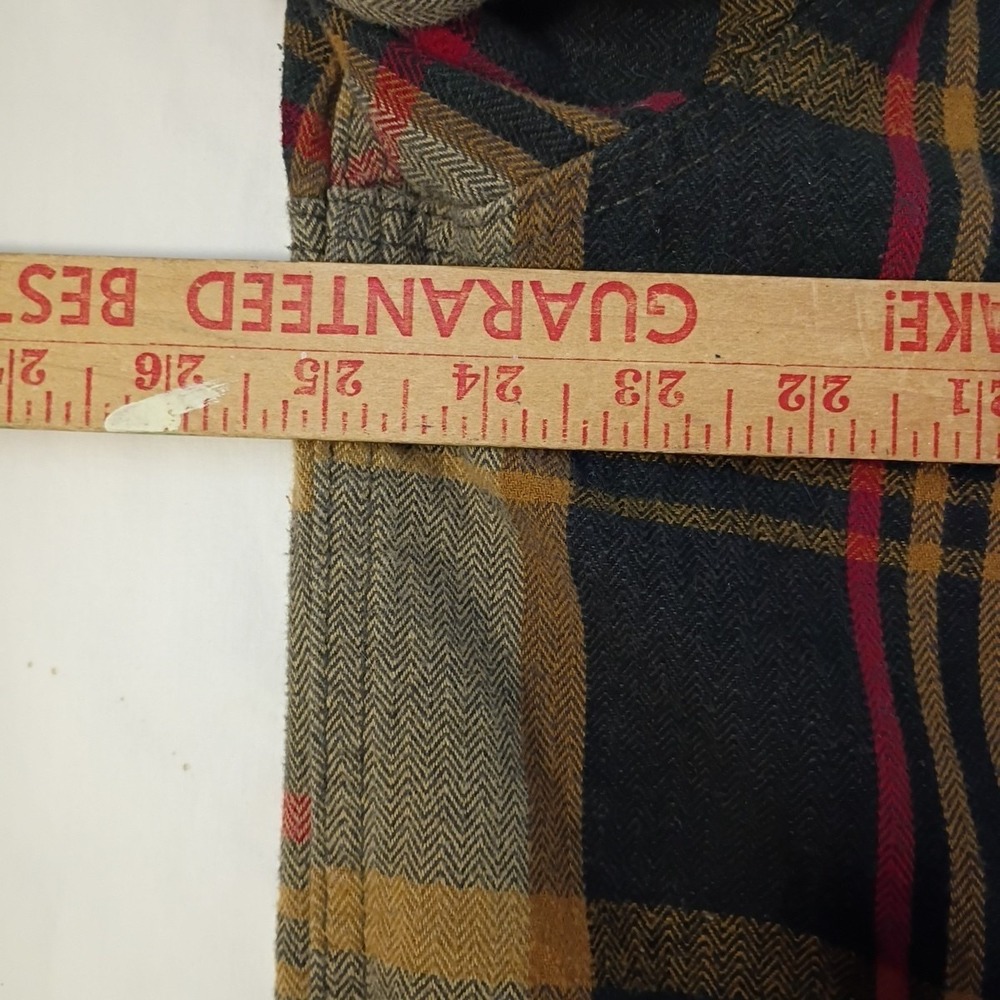 ORVIS Heavyweight Flannel Shirt Mens 2XL Brown Plaid Shacket 4 Pockets Big Bear - Picture 7 of 10
